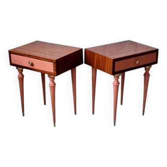 Pair of vintage terra cotta bedside tables