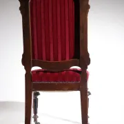 Nineteenth-century French carved chair with red velvet