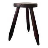 Brutalist wooden farm stool
