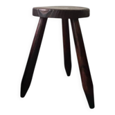 Tabouret de ferme en bois brutaliste