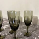 Small smoked glass flutes