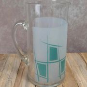 Vintage glass pitcher from the 1950s – geometric design