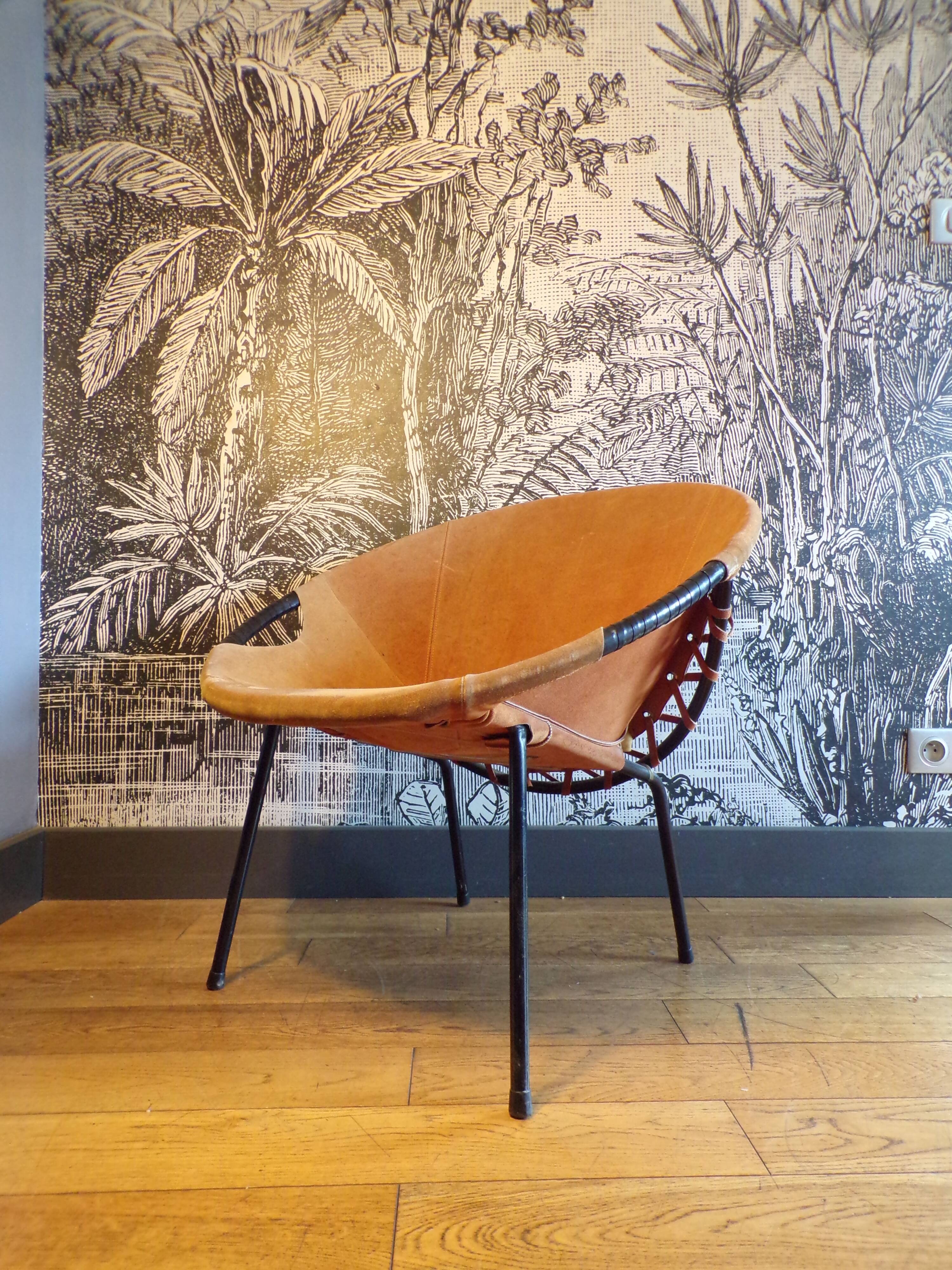 Circle armchair in suede by Lusch Erzeugnis for Lusch &Co