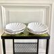 Empty scallop cups ceramic pockets
