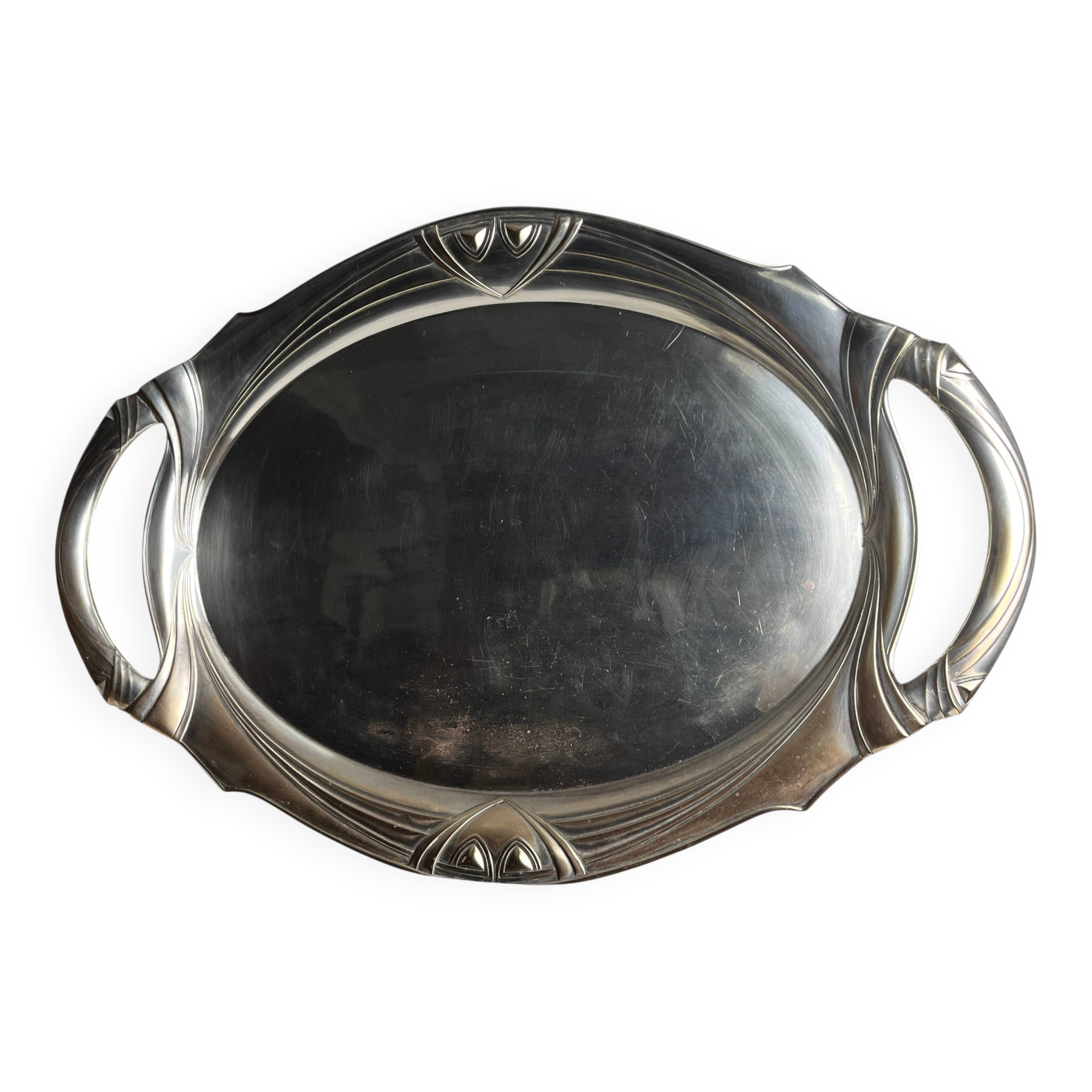 Art Nouveau, silver-plated metal tray Theodor Radivon hallmark circa 1900