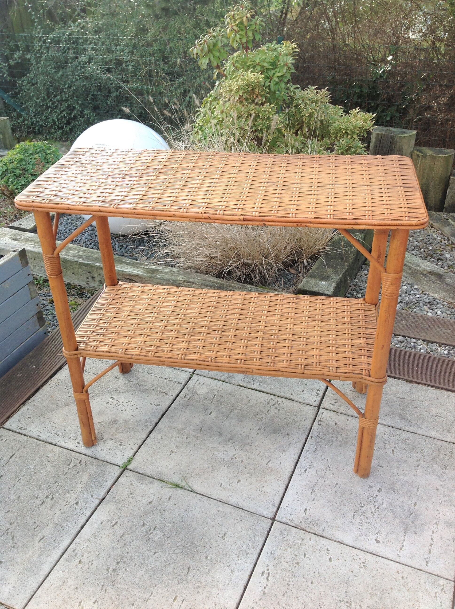 Rattan console / vintage 60s-70s