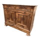 Antique low sideboard in solid cherry wood with 2 doors and 3 drawers