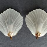 Pair of vintage shell wall lamp