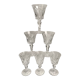Set of 6 large crystal wine glasses 50s