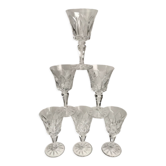 Set of 6 large crystal wine glasses 50s