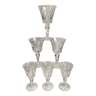Set of 6 large crystal wine glasses 50s