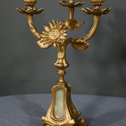 Paire de candélabres en régule doré et onyx – 1940