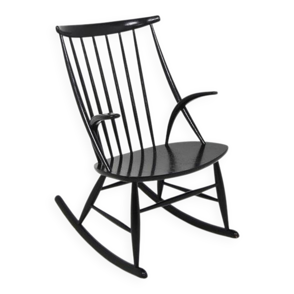 Rocking-chair en hêtre, Illum Wikkelsø, N. Eilersen, Danemark, 1960