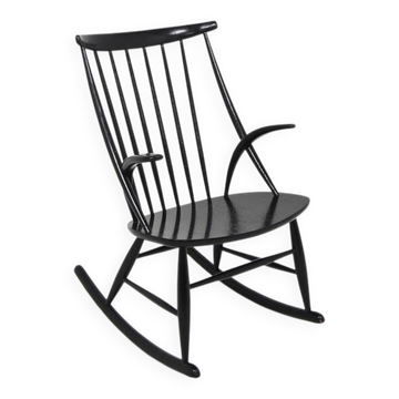 Rocking-chair en hêtre, Illum Wikkelsø, N. Eilersen, Danemark, 1960