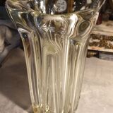 Thick molded glass vase, 50s