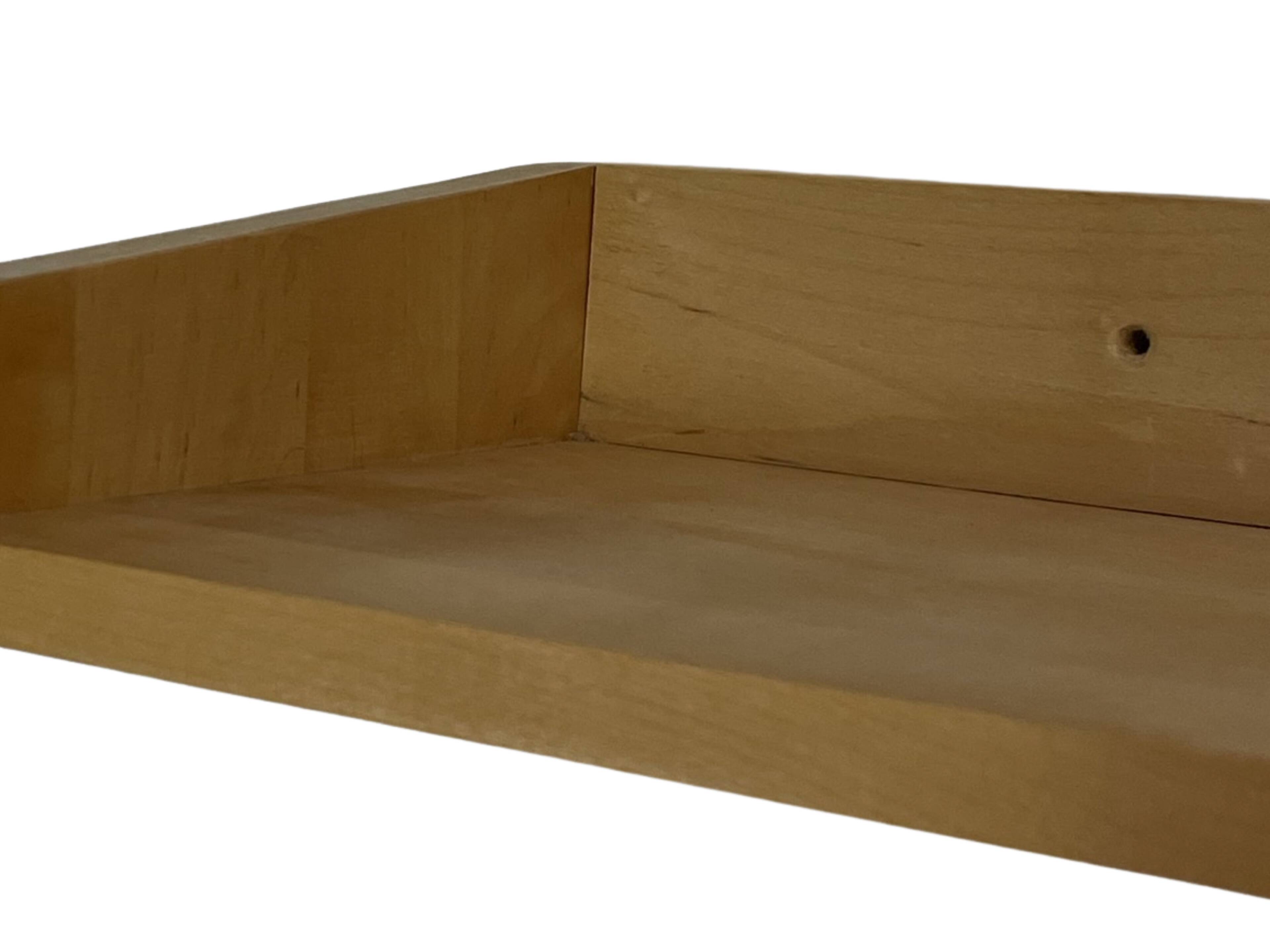 Vintage wooden wall shelve rack bookshelf in pinewood