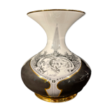 Vase by endre szasz for hollohaza hungary, golden porcelain, 1970s