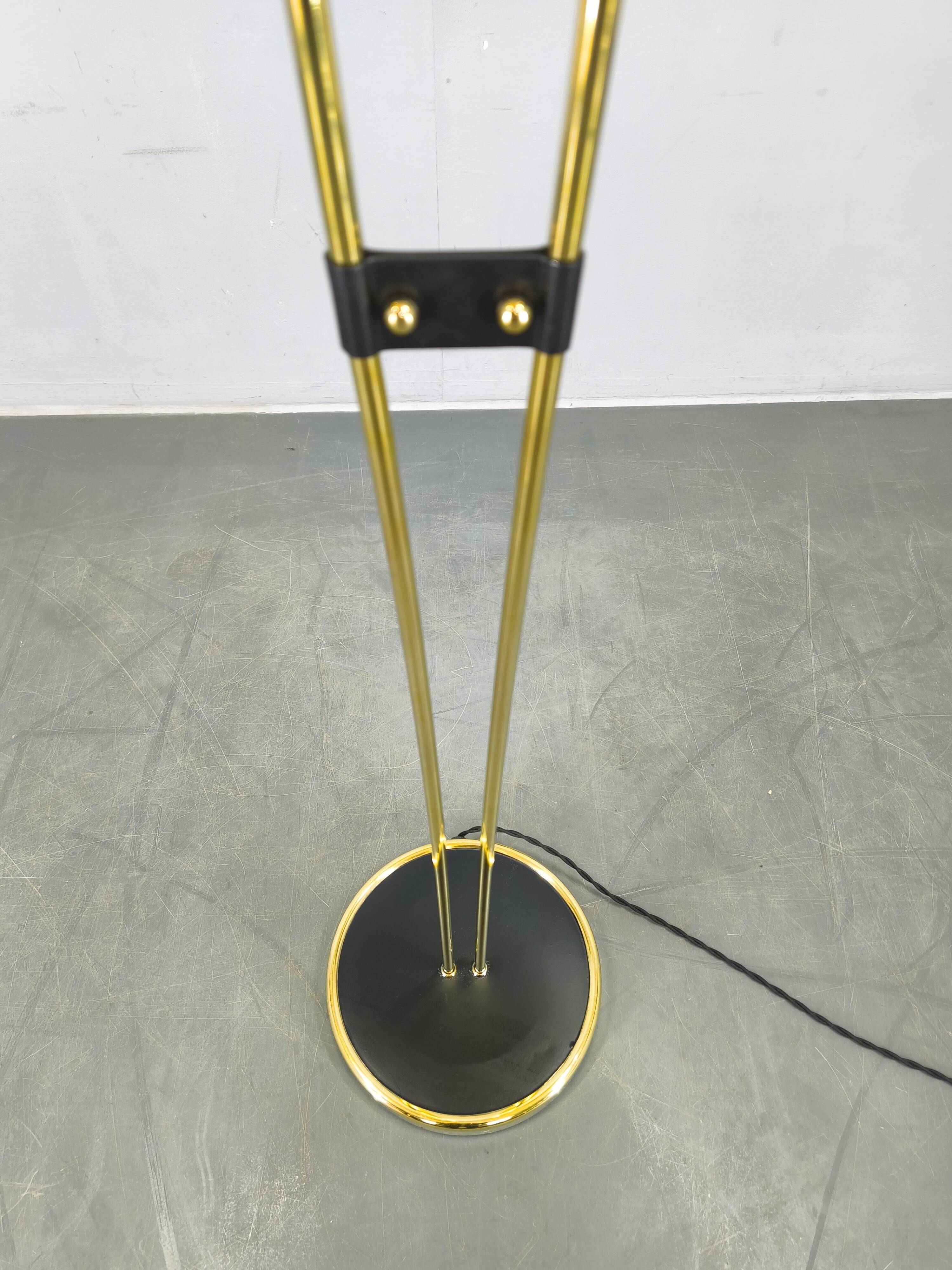 Mid Century Japanese Style Brass Floor Lamp, 1960s