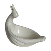 Vide-poches oiseau porte-savon céramique blanche Art-déco