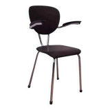 Tubax chair from the 50s, chrome and black imitation leather