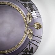 Art Deco vase in mauve glass D'Argyl with a pewter mount.