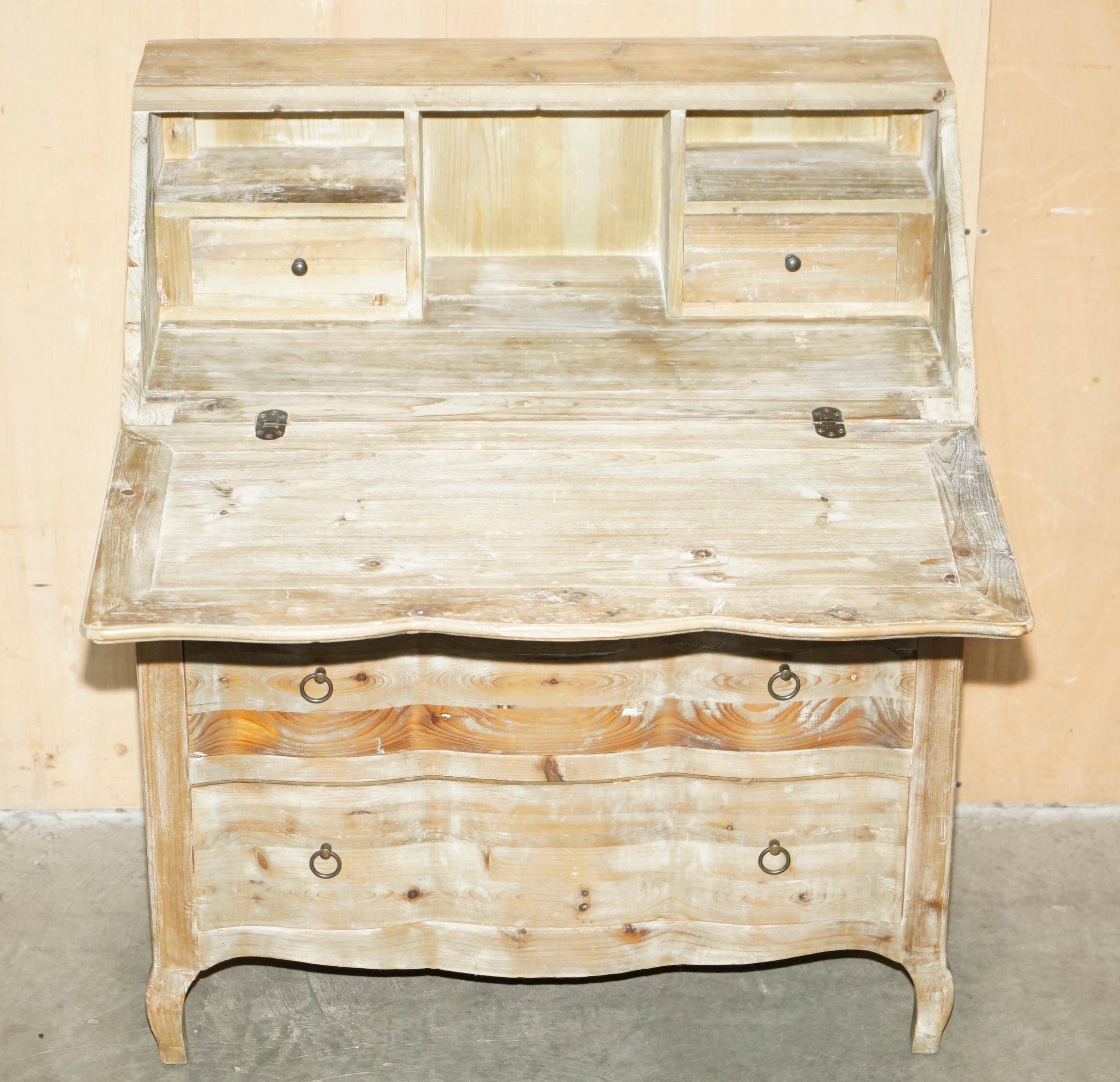 Rustic Swedish pine drop-leaf desk