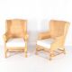 Paire de fauteuils club en rotin