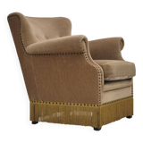 1960s, Danish lounge chair, green furniture velour, original condition.