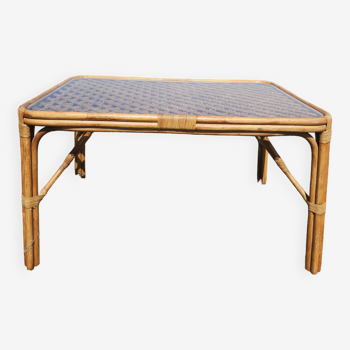 Rattan and bamboo dining table