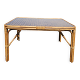 Rattan and bamboo dining table