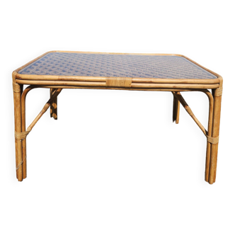 Rattan and bamboo dining table