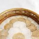 Mother-of-pearl and rattan tray