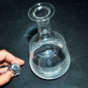 Baccarat carafe orange blossom water in crystal with guilloché decoration 1900