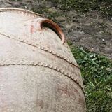 Large turned terracotta jar, 19th century