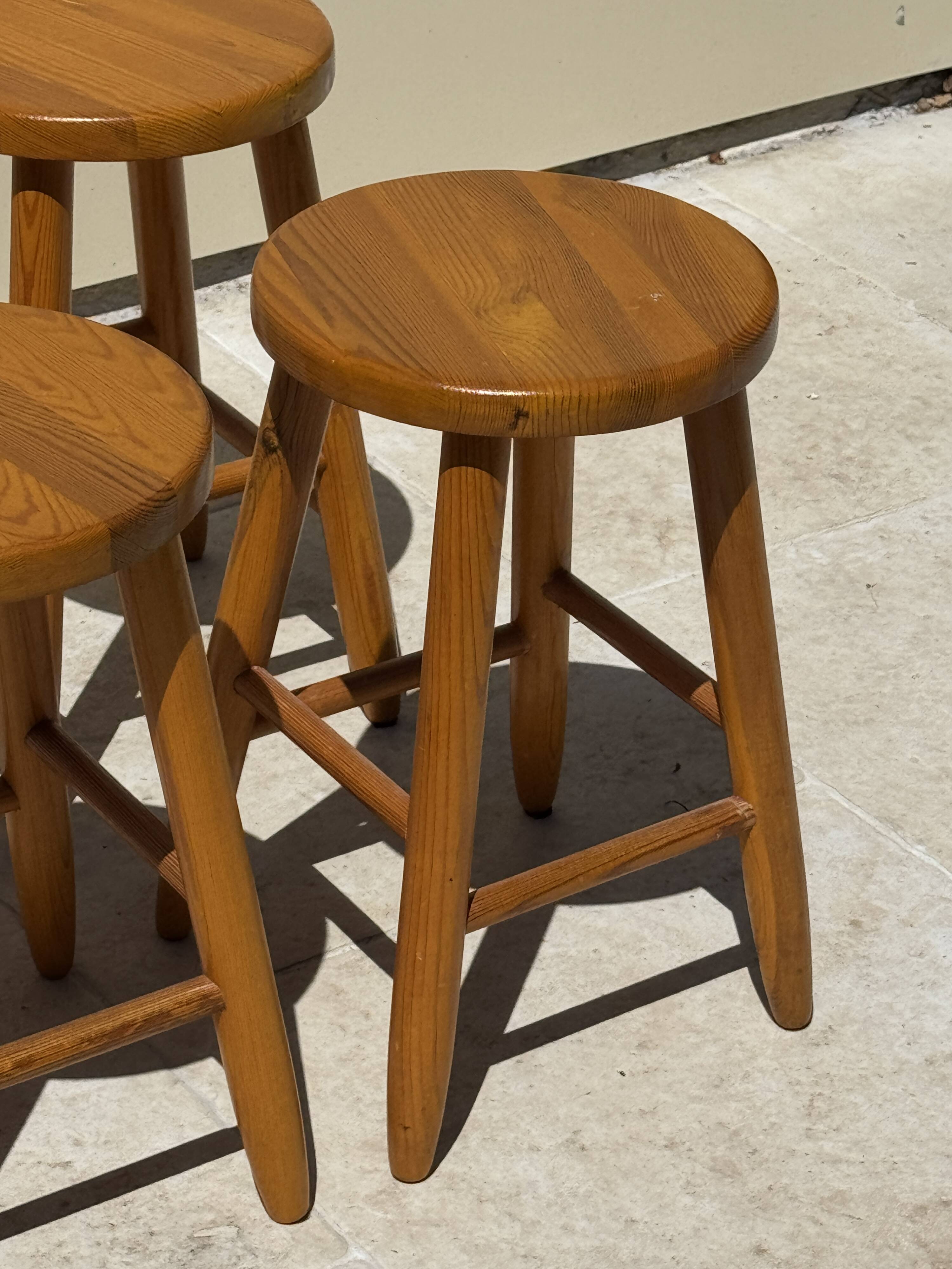 Vintage four-legged pine stool