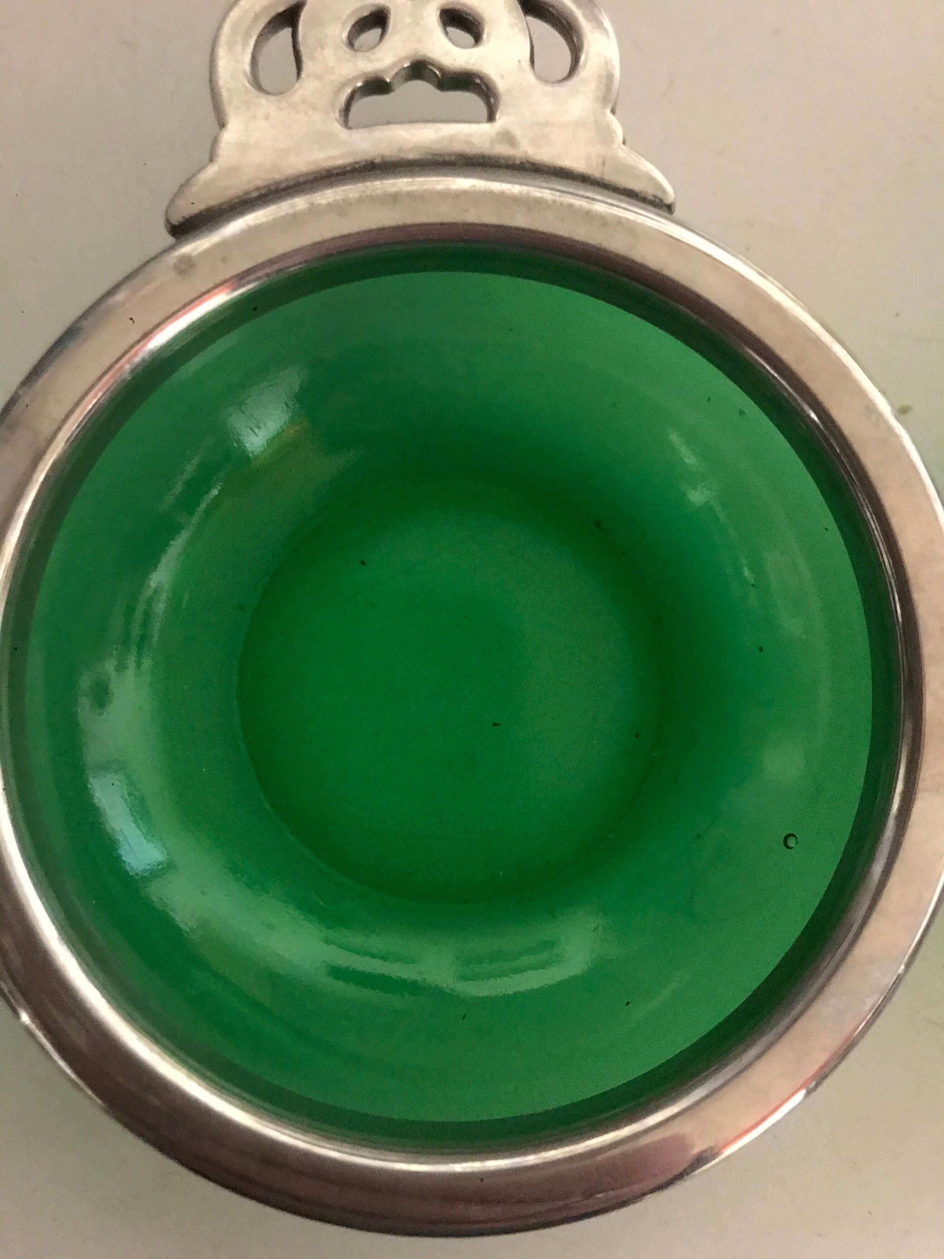 Pair of tin cups and glass