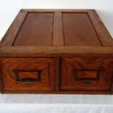 Vintage 2-drawer oak filing cabinet