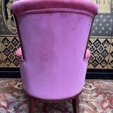 Louis XVI style bergère in pink velvet