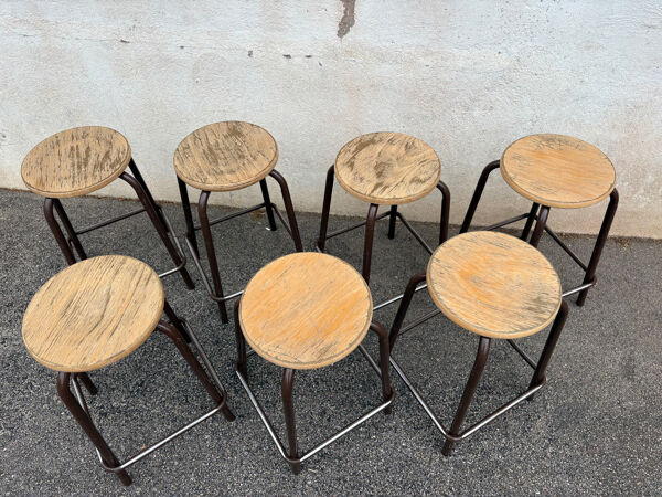 Set de 7 tabourets industriels
