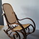 Rocking chair cannage et bois courbé