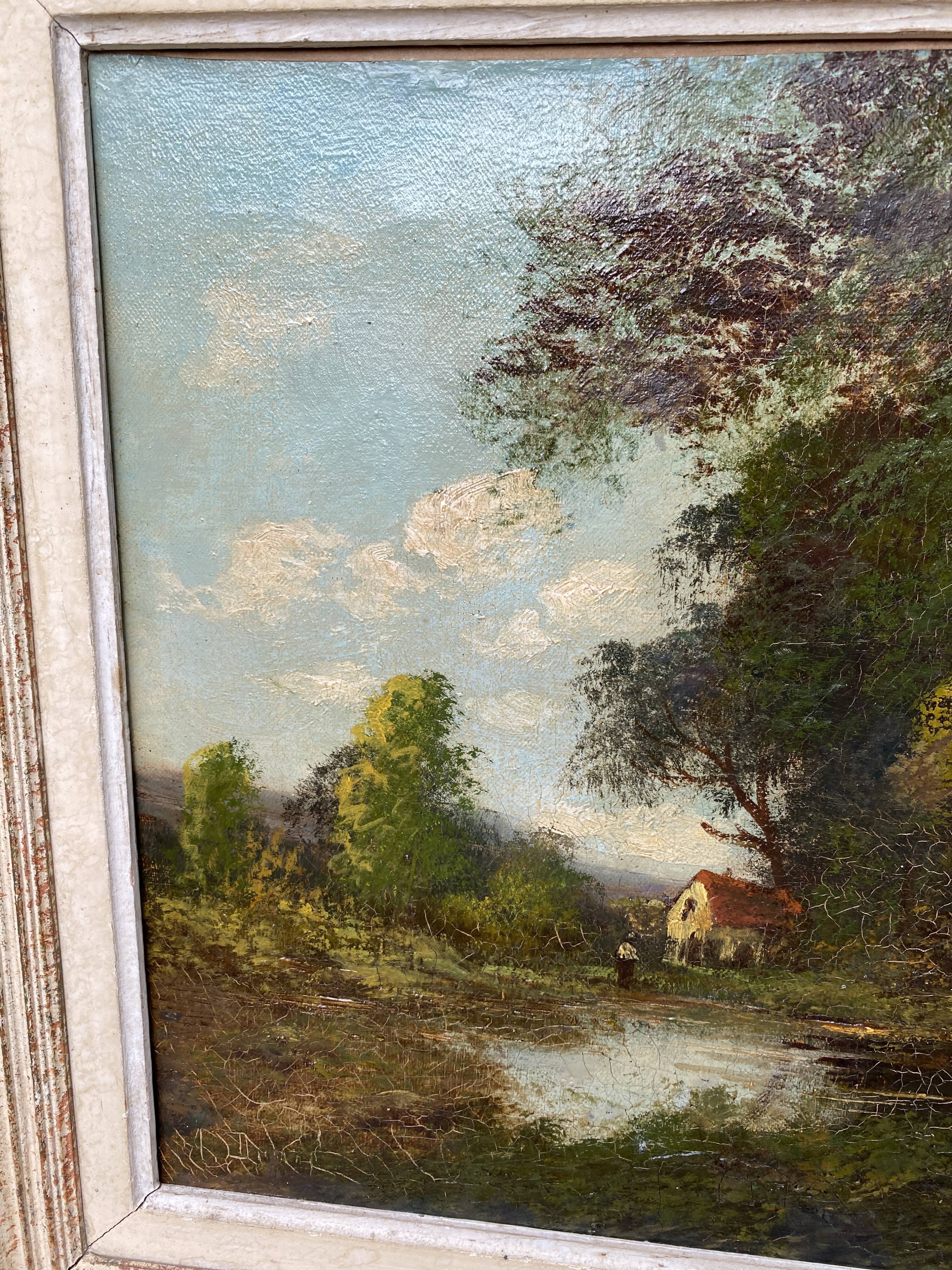 Old countryside landscape painting