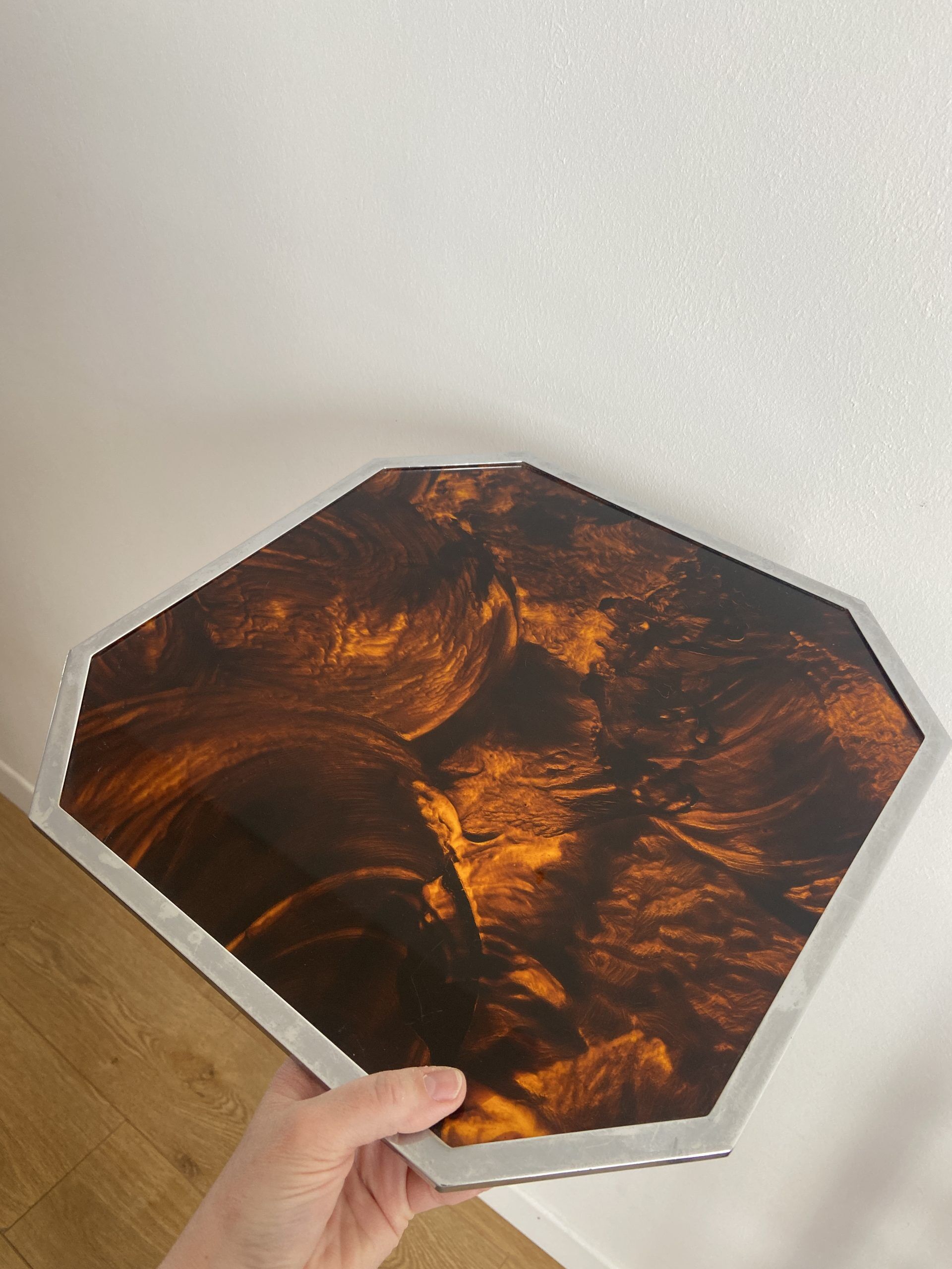 Lucite turtleshell-style tray circa 1970