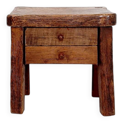 Tables de chevet ou table d'appoint rustiques en bois massif de style mid-century