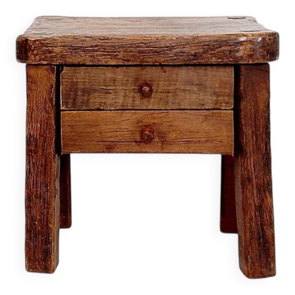 Tables de chevet ou table d'appoint rustiques en bois massif de style mid-century