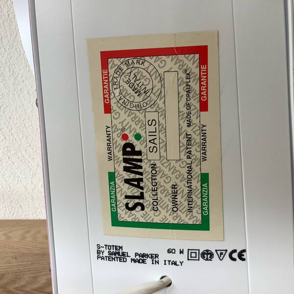 Lampe vintage  Slamp Samuel Parker 80.s Post-modern Sails Opaflex