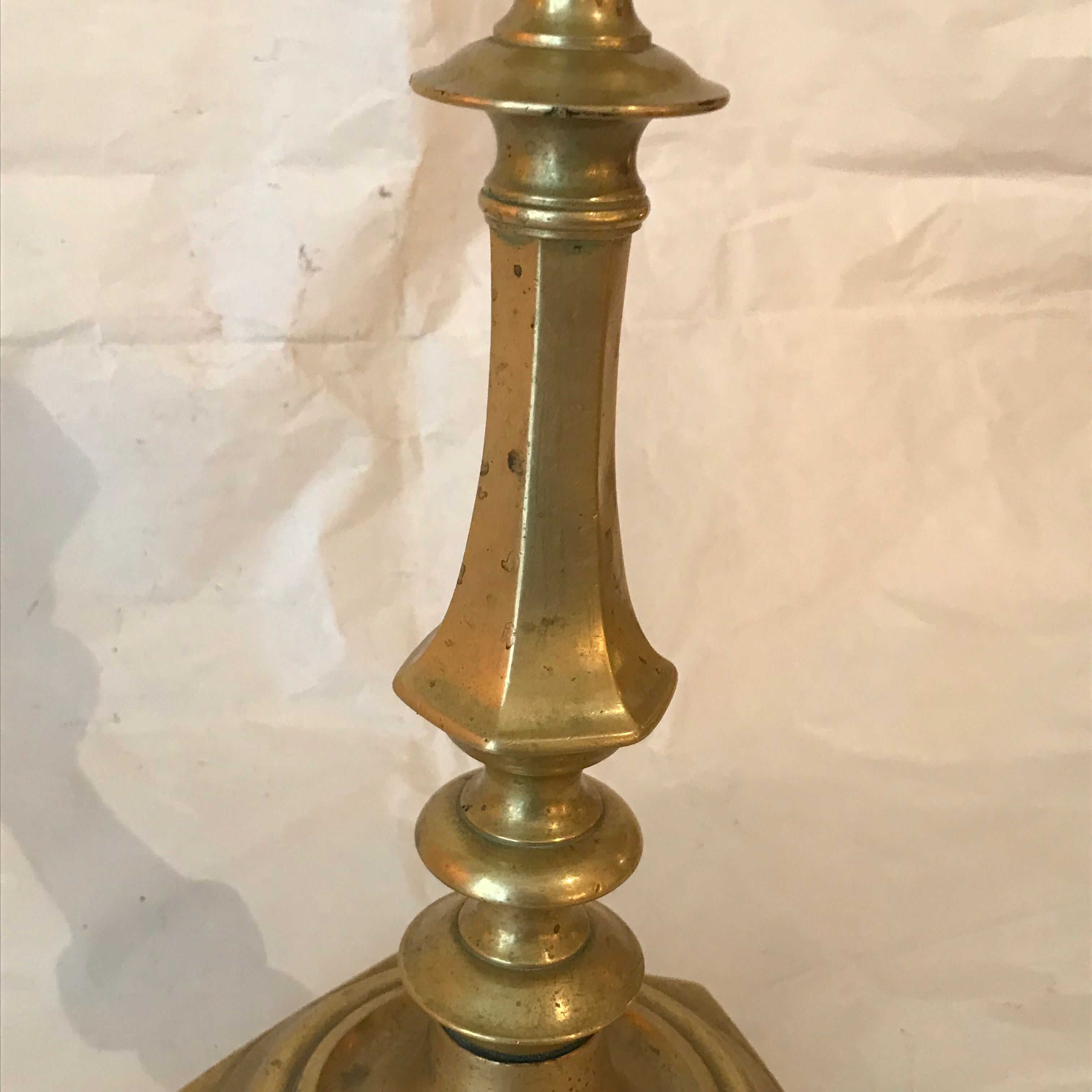 Brass candlestick nineteenth 28 cm
