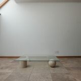 Italian Mid-Century Travertine Geometric Coffee Table attributed to Massimo and Lella Vignelli