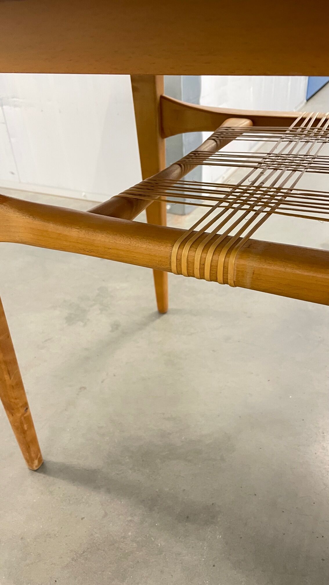 Lacquered wooden table from the 60s with revised door