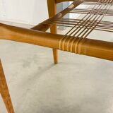 Lacquered wooden table from the 60s with revised door