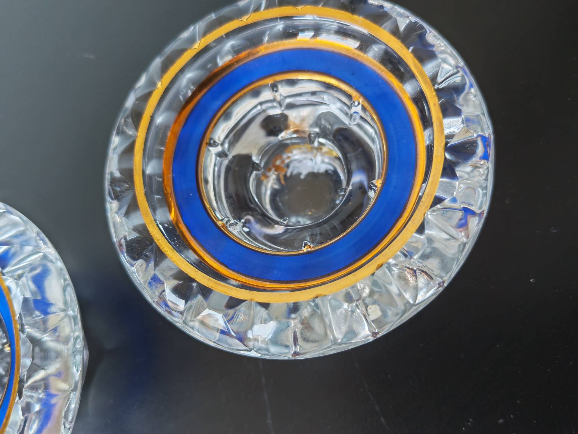 Pair of crystal candle holders, Cristal d'Arques model J. Durand 1980.